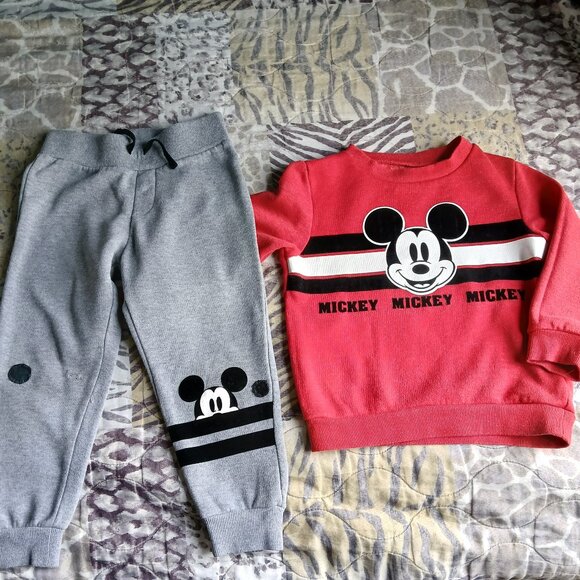 Disney Junior Mickie Mouse Sweatshirt & Sweatpants outfit 4T - Picture 1 of 9